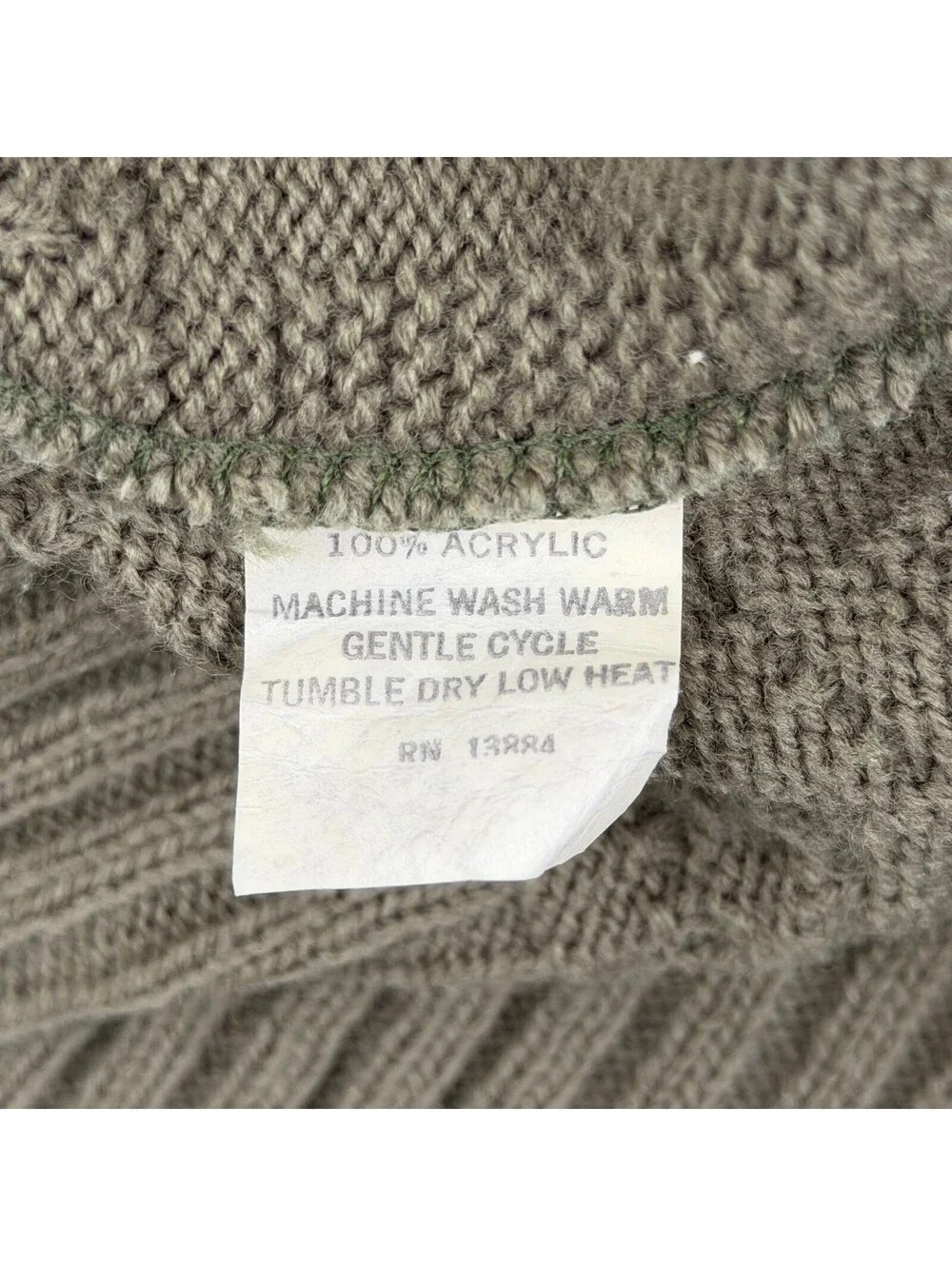 Vintage JCPenney Classic Styling Mens S/M Shawl Collar Sweater Green Snowflakes